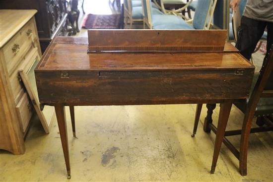 A George III inlaid mahogany small square piano, probably designed for a child, W.104cm, D.48cm, H.76cm